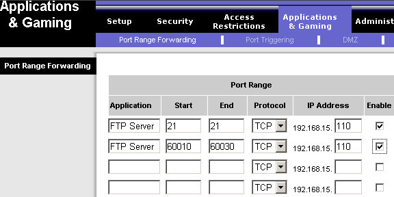 how to portforward linksys